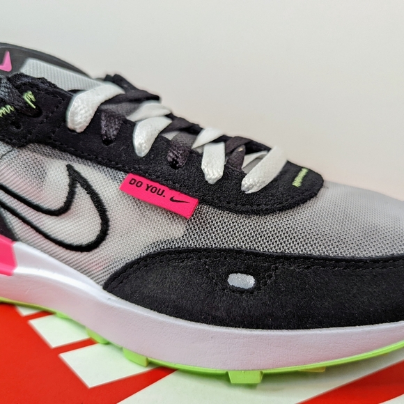 New With Box! Nike Waffle One SE Do You White/Black/Hyper Pink/Lime Glow Sz 6.5 - Picture 4 of 10